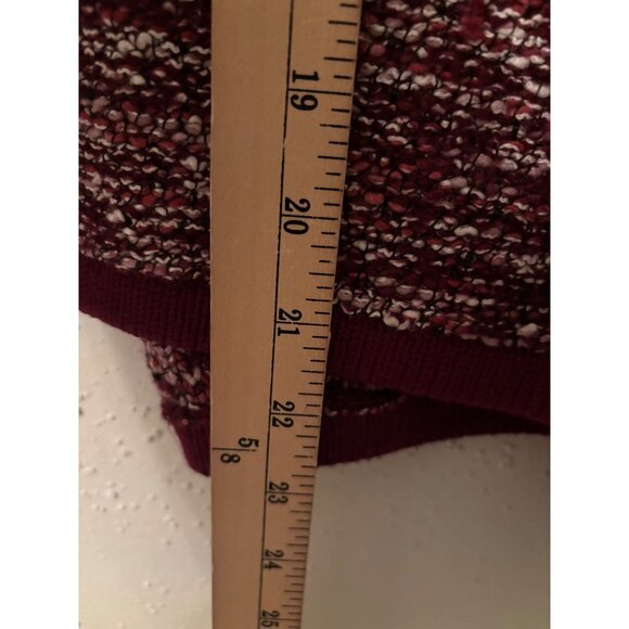 Ann Taylor Magenta Woven Sweater Jacket M Open Front Office Career - Picture 8 of 9